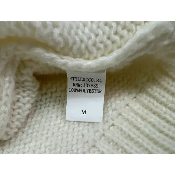 Luna Ivy Ivory Rose Crochet Cardigan Sweater Womens Medium - Picture 9 of 9